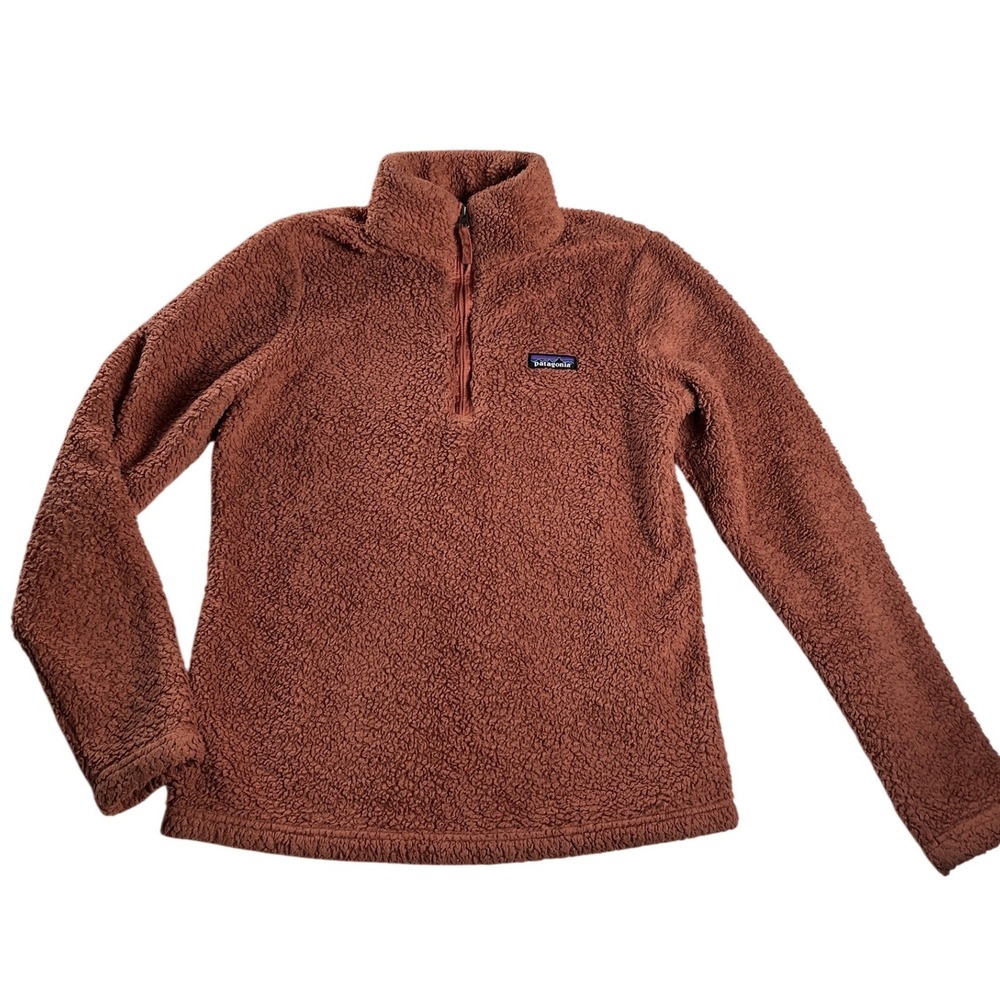 Patagonia Los Gatos Sherpa Fleece 1/4 Zip Terracotta Rust Womens M